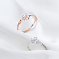 Flower Korean Ring with S925 Silver & Flower Accents snake - label