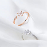 Flower Korean Ring with S925 Silver & Flower Accents snake - label