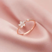 Flower Korean Ring with S925 Silver & Flower Accents snake - label