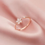 Flower Korean Ring with S925 Silver & Flower Accents snake - label