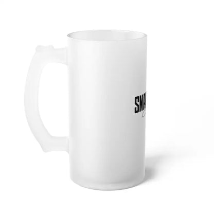Frosted Glass Beer Mug with 16oz Capacity & Frosted Glass Material snake - label