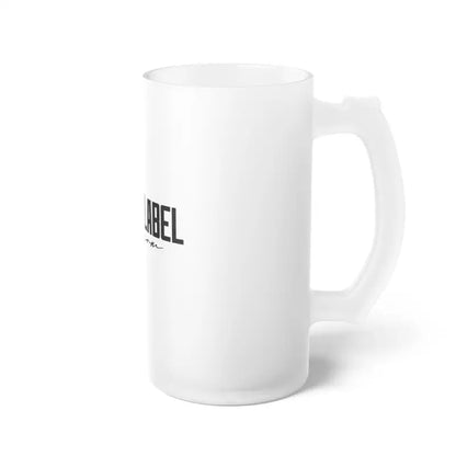 Frosted Glass Beer Mug with 16oz Capacity & Frosted Glass Material snake - label