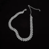 Full Rhinestone Necklace with Adjustable Length & Geometric Design snake - label