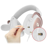 Gaming Headset Eats Earphones: 50mm Speaker, Memory Foam Padding & 2m Braided Wire snake - label