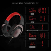 Gaming Headset Eats Earphones: 50mm Speaker, Memory Foam Padding & 2m Braided Wire snake - label