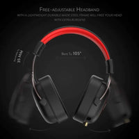 Gaming Headset Eats Earphones: 50mm Speaker, Memory Foam Padding & 2m Braided Wire snake - label