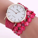 Geneva Flowers Quartz Bracelet: Quartz Movement, 3.5 CM Diameter, 40CM Strap snake - label