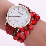 Geneva Flowers Quartz Bracelet: Quartz Movement, 3.5 CM Diameter, 40CM Strap snake - label