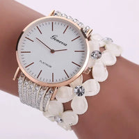 Geneva Flowers Quartz Bracelet: Quartz Movement, 3.5 CM Diameter, 40CM Strap - snake - label