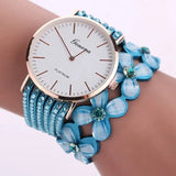 Geneva Flowers Quartz Bracelet: Quartz Movement, 3.5 CM Diameter, 40CM Strap snake - label