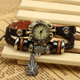 Genuine Leather Bracelet Watch with Antique Style & Electronic Movement snake - label