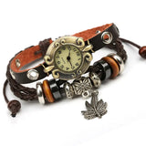 Genuine Leather Bracelet Watch with Antique Style & Electronic Movement snake - label