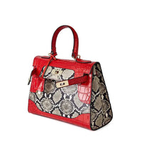 Genuine Snake Platinum Bag - First - Layer Cowhide and Polyester Lined Luxury snake - label