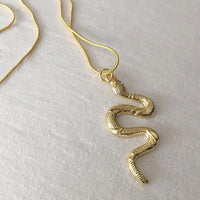 Geometric Alloy Snake Pendant with Intricate Geometric Patterns snake - label