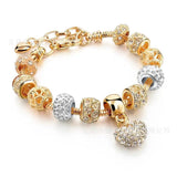 Gold Snake Crystal Bracelet with Sparkling Crystals - Elegant Design, High - Quality Alloy - 20cm Length, 38g snake - label