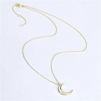 Golden Zircon Moon Pendant Crescent Necklace - 14K Gold Plated snake - label