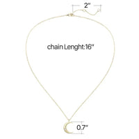 Golden Zircon Moon Pendant Crescent Necklace - 14K Gold Plated snake - label