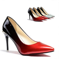 Gradient High Heels | Pointed Toe Shape, Leather Stitching, Rubber Sole snake - label