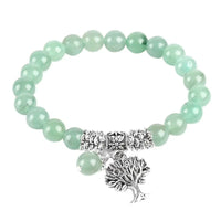 Green Aventurine Bracelet - Natural Stones, 8mm Beads, 20cm Length - snake - label