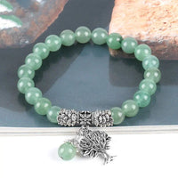 Green Aventurine Bracelet - Natural Stones, 8mm Beads, 20cm Length snake - label