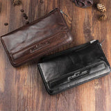 Handmade Leather Wallet for Men - Premium Sheepskin, Zipper Closure & 3 Color Options snake - label