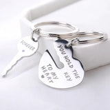 Heart - Shaped Keychain with Trendy Letter Designs - Stainless Steel - Individual Packing snake - label