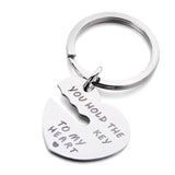 Heart - Shaped Keychain with Trendy Letter Designs - Stainless Steel - Individual Packing snake - label