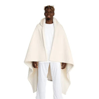 Hooded Sherpa Fleece Blanket with Cream Sherpa Hood - 100% Polyester, 70.5