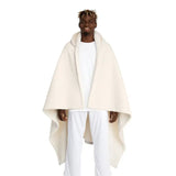 Hooded Sherpa Fleece Blanket with Cream Sherpa Hood - 100% Polyester, 70.5" x 52 Dimensions snake - label