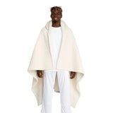 Hooded Sherpa Fleece Blanket - One size / Cream - All Over Prints