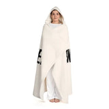 Hooded Sherpa Fleece Blanket - One size / Cream - All Over Prints