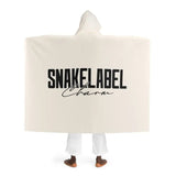 Hooded Sherpa Fleece Blanket with Cream Sherpa Hood - 100% Polyester, 70.5" x 52 Dimensions snake - label