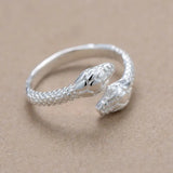 Individual Snake Head Ring - Snake Label | Lightweight Silver Jewelry - snake - label