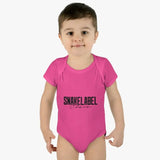 Infant Baby Rib Bodysuit with Lap Shoulders & Tear - Away Label snake - label