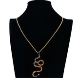 Inlaid Zircon Snake Pendant with Dazzling Zircon Stones snake - label