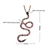 Inlaid Zircon Snake Pendant with Dazzling Zircon Stones snake - label