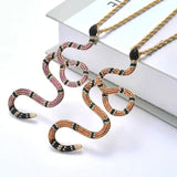 Inlaid Zircon Snake Pendant with Dazzling Zircon Stones snake - label