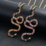 Inlaid Zircon Snake Pendant with Dazzling Zircon Stones snake - label