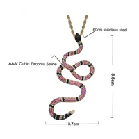 Inlaid Zircon Snake Pendant with Dazzling Zircon Stones - snake - label