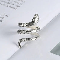 Japanese And Korean Antique Snake Ring, Small Snake Winding Ring, Adjustable Opening - snake - label