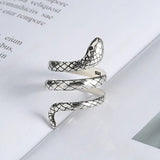 Japanese And Korean Antique Snake Ring, Small Snake Winding Ring, Adjustable Opening snake - label