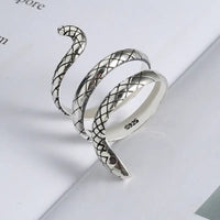 Japanese And Korean Antique Snake Ring, Small Snake Winding Ring, Adjustable Opening snake - label