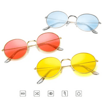 Korean Round Jelly Sunglasses with Resin Lens & Metal Frame snake - label