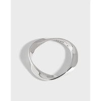 Korean Silver Ring - Geometry - Inspired Design in Mobius Ring Color, Sizes No. 6 - 18 - snake - label