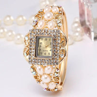 Ladies Bracelet Watch with Light Gold Finish and Swiss ETA Quartz Movement snake - label