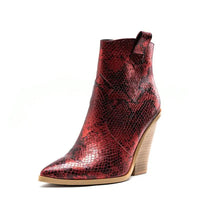 Ladies Fashion Catwalk Snake - print Stone - print Boots snake - label