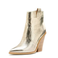 Ladies Fashion Catwalk Snake - print Stone - print Boots snake - label