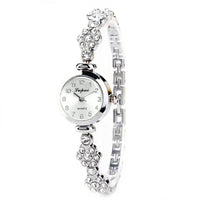 Ladies Flower Bracelet Watch with Quartz Movement & Spiral Crown