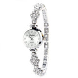 Ladies Flower Bracelet Watch with Quartz Movement & Spiral Crown snake - label