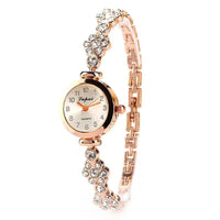 Ladies Flower Bracelet Watch with Quartz Movement & Spiral Crown